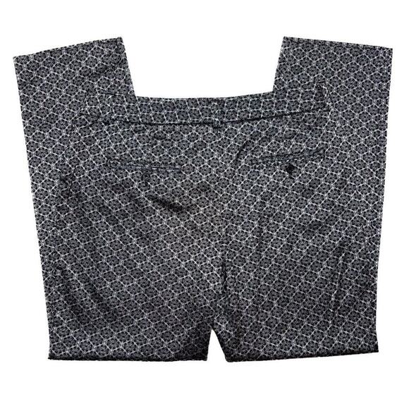 Zac & Rachel Floral Pants Geometric Print Straight Leg Black Silver Women's 6 - Picture 5 of 8